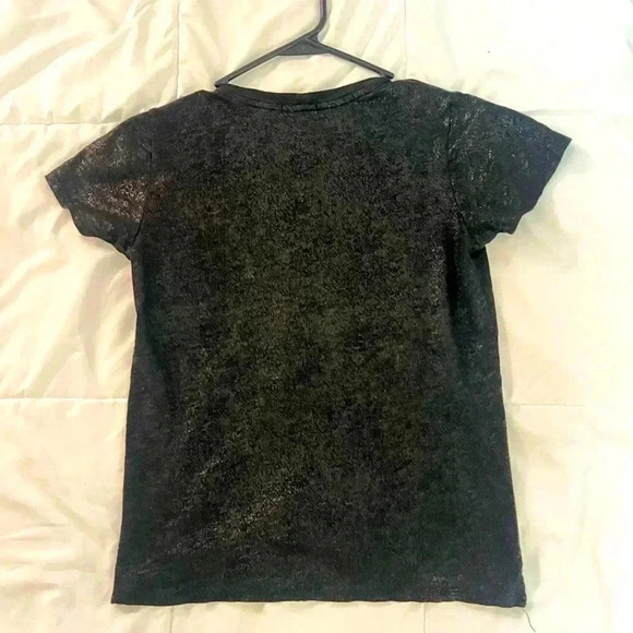 ATM Black Metallic Foil Short Sleeve Crew Neck Tee - Picture 7 of 7